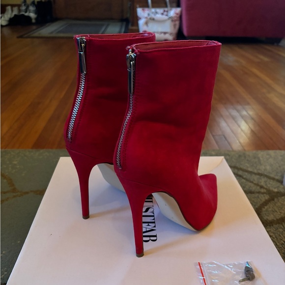 Red Ankle Booties - Picture 2 of 3